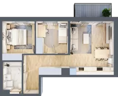 3 pokoje, mieszkanie 53,25 m², piętro 1, oferta nr A/45, Osiedle Myśliborska, Warszawa, Białołęka, Żerań, ul. Myśliborska / Ochorowicza