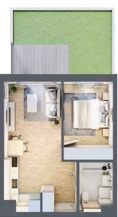 2 pokoje, mieszkanie 35,53 m², piętro 1, oferta nr A/94, Osiedle Myśliborska, Warszawa, Białołęka, Żerań, ul. Myśliborska / Ochorowicza