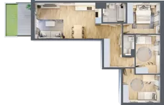 4 pokoje, mieszkanie 74,20 m², parter, oferta nr A/1, Osiedle Myśliborska, Warszawa, Białołęka, Żerań, ul. Myśliborska / Ochorowicza