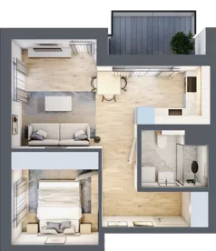 2 pokoje, mieszkanie 39,44 m², piętro 2, oferta nr A/19, Osiedle Myśliborska, Warszawa, Białołęka, Żerań, ul. Myśliborska / Ochorowicza