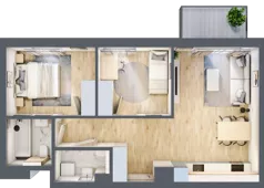 3 pokoje, mieszkanie 56,71 m², piętro 2, oferta nr A/21, Osiedle Myśliborska, Warszawa, Białołęka, Żerań, ul. Myśliborska / Ochorowicza
