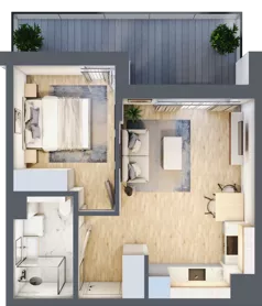 2 pokoje, mieszkanie 37,21 m², piętro 1, oferta nr A/10, Osiedle Myśliborska, Warszawa, Białołęka, Żerań, ul. Myśliborska / Ochorowicza