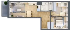 3 pokoje, mieszkanie 53,79 m², piętro 3, oferta nr A/60, Osiedle Myśliborska, Warszawa, Białołęka, Żerań, ul. Myśliborska / Ochorowicza