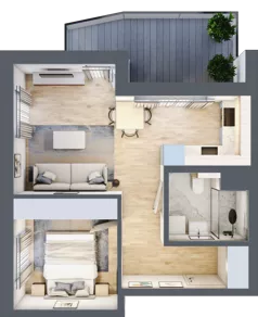 2 pokoje, mieszkanie 39,44 m², piętro 1, oferta nr A/11, Osiedle Myśliborska, Warszawa, Białołęka, Żerań, ul. Myśliborska / Ochorowicza