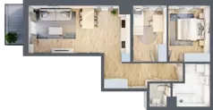 3 pokoje, mieszkanie 61,38 m², piętro 1, oferta nr A/96, Osiedle Myśliborska, Warszawa, Białołęka, Żerań, ul. Myśliborska / Ochorowicza