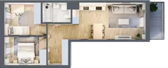 3 pokoje, mieszkanie 52,53 m², piętro 1, oferta nr A/93, Osiedle Myśliborska, Warszawa, Białołęka, Żerań, ul. Myśliborska / Ochorowicza