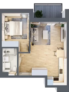 2 pokoje, mieszkanie 39,70 m², piętro 2, oferta nr A/17, Osiedle Myśliborska, Warszawa, Białołęka, Żerań, ul. Myśliborska / Ochorowicza