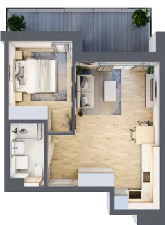 2 pokoje, mieszkanie 39,70 m², piętro 1, oferta nr A/9, Osiedle Myśliborska, Warszawa, Białołęka, Żerań, ul. Myśliborska / Ochorowicza