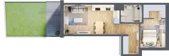 2 pokoje, mieszkanie 43,45 m², parter, oferta nr B/34, Osiedle Myśliborska, Warszawa, Białołęka, Żerań, ul. Myśliborska / Ochorowicza