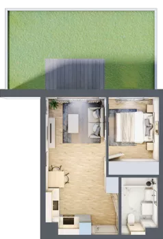 2 pokoje, mieszkanie 36,15 m², parter, oferta nr B/1, Osiedle Myśliborska, Warszawa, Białołęka, Żerań, ul. Myśliborska / Ochorowicza