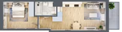 2 pokoje, mieszkanie 41,69 m², piętro 1, oferta nr B/19, Osiedle Myśliborska, Warszawa, Białołęka, Żerań, ul. Myśliborska / Ochorowicza