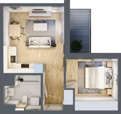 2 pokoje, mieszkanie 37,53 m², piętro 3, oferta nr B/77, Osiedle Myśliborska, Warszawa, Białołęka, Żerań, ul. Myśliborska / Ochorowicza