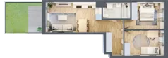 3 pokoje, mieszkanie 54,14 m², parter, oferta nr B/3, Osiedle Myśliborska, Warszawa, Białołęka, Żerań, ul. Myśliborska / Ochorowicza