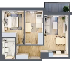 3 pokoje, mieszkanie 51,72 m², piętro 1, oferta nr B/84, Osiedle Myśliborska, Warszawa, Białołęka, Żerań, ul. Myśliborska / Ochorowicza