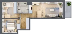 3 pokoje, mieszkanie 54,73 m², piętro 1, oferta nr B/4, Osiedle Myśliborska, Warszawa, Białołęka, Żerań, ul. Myśliborska / Ochorowicza