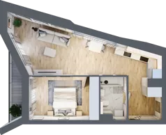 2 pokoje, mieszkanie 48,19 m², piętro 5, oferta nr A/60, Osiedle przy Wielickiej, Kraków, Bieżanów-Prokocim, ul. Marii Orwid / Wielicka