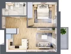 2 pokoje, mieszkanie 39,82 m², piętro 1, oferta nr A/4, Osiedle przy Wielickiej, Kraków, Bieżanów-Prokocim, ul. Marii Orwid / Wielicka