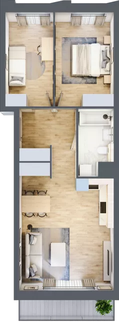 3 pokoje, mieszkanie 61,67 m², piętro 1, oferta nr A/71, Osiedle przy Wielickiej, Kraków, Bieżanów-Prokocim, ul. Marii Orwid / Wielicka