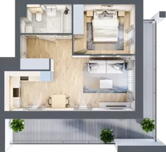 2 pokoje, mieszkanie 42,69 m², piętro 1, oferta nr A/6, Osiedle przy Wielickiej, Kraków, Bieżanów-Prokocim, ul. Marii Orwid / Wielicka