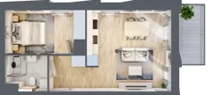 2 pokoje, mieszkanie 41,20 m², piętro 6, oferta nr A/120, Osiedle przy Wielickiej, Kraków, Bieżanów-Prokocim, ul. Marii Orwid / Wielicka