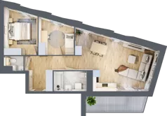 3 pokoje, mieszkanie 66,92 m², piętro 3, oferta nr A/25, Osiedle przy Wielickiej, Kraków, Bieżanów-Prokocim, ul. Marii Orwid / Wielicka