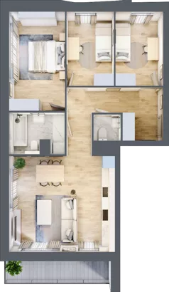 4 pokoje, mieszkanie 73,97 m², piętro 2, oferta nr A/78, Osiedle przy Wielickiej, Kraków, Bieżanów-Prokocim, ul. Marii Orwid / Wielicka