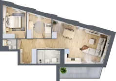 3 pokoje, mieszkanie 66,98 m², piętro 4, oferta nr A/37, Osiedle przy Wielickiej, Kraków, Bieżanów-Prokocim, ul. Marii Orwid / Wielicka