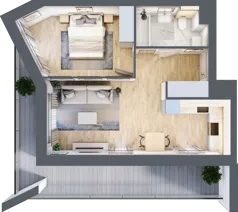 2 pokoje, mieszkanie 44,93 m², piętro 1, oferta nr A/7, Osiedle przy Wielickiej, Kraków, Bieżanów-Prokocim, ul. Marii Orwid / Wielicka