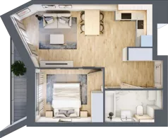 2 pokoje, mieszkanie 42,22 m², piętro 5, oferta nr A/59, Osiedle przy Wielickiej, Kraków, Bieżanów-Prokocim, ul. Marii Orwid / Wielicka