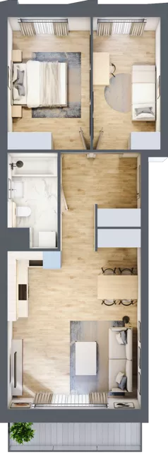 3 pokoje, mieszkanie 62,72 m², piętro 5, oferta nr A/119, Osiedle przy Wielickiej, Kraków, Bieżanów-Prokocim, ul. Marii Orwid / Wielicka