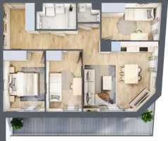 4 pokoje, mieszkanie 66,26 m², piętro 3, oferta nr A/82, Osiedle Międzyleska 3, Wrocław, Tarnogaj, Krzyki, ul. Międzyleska