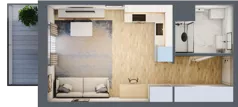 1 pokój, mieszkanie 27,62 m², piętro 4, oferta nr A/51, Osiedle Międzyleska 3, Wrocław, Tarnogaj, Krzyki, ul. Międzyleska