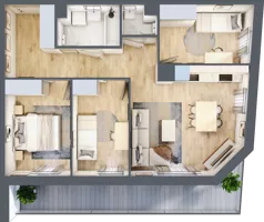 4 pokoje, mieszkanie 66,26 m², piętro 2, oferta nr A/76, Osiedle Międzyleska 3, Wrocław, Tarnogaj, Krzyki, ul. Międzyleska