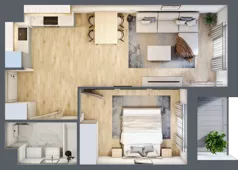 2 pokoje, mieszkanie 42,62 m², piętro 1, oferta nr A/16, Osiedle Międzyleska 3, Wrocław, Tarnogaj, Krzyki, ul. Międzyleska