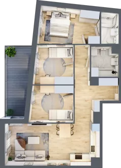 4 pokoje, mieszkanie 76,27 m², piętro 2, oferta nr A/21, Osiedle Międzyleska 3, Wrocław, Tarnogaj, Krzyki, ul. Międzyleska
