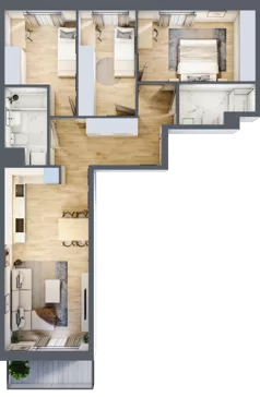 4 pokoje, mieszkanie 73,53 m², piętro 1, oferta nr A/73, Osiedle Międzyleska 3, Wrocław, Tarnogaj, Krzyki, ul. Międzyleska
