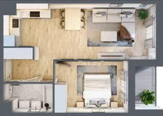 2 pokoje, mieszkanie 42,49 m², piętro 1, oferta nr A/15, Osiedle Międzyleska 3, Wrocław, Tarnogaj, Krzyki, ul. Międzyleska