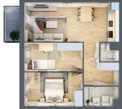 3 pokoje, mieszkanie 57,88 m², piętro 1, oferta nr A/8, Osiedle Międzyleska 3, Wrocław, Tarnogaj, Krzyki, ul. Międzyleska