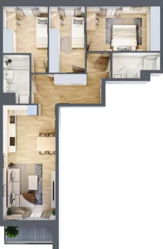 4 pokoje, mieszkanie 73,53 m², piętro 4, oferta nr A/91, Osiedle Międzyleska 3, Wrocław, Tarnogaj, Krzyki, ul. Międzyleska