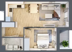 2 pokoje, mieszkanie 42,60 m², piętro 5, oferta nr A/56, Osiedle Międzyleska 3, Wrocław, Tarnogaj, Krzyki, ul. Międzyleska