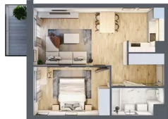 2 pokoje, mieszkanie 43,27 m², piętro 1, oferta nr A/10, Osiedle Międzyleska 3, Wrocław, Tarnogaj, Krzyki, ul. Międzyleska