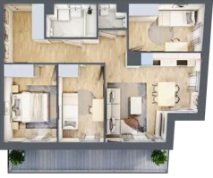 4 pokoje, mieszkanie 64,73 m², piętro 1, oferta nr A/70, Osiedle Międzyleska 3, Wrocław, Tarnogaj, Krzyki, ul. Międzyleska