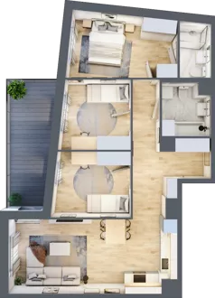 4 pokoje, mieszkanie 76,27 m², piętro 3, oferta nr A/32, Osiedle Międzyleska 3, Wrocław, Tarnogaj, Krzyki, ul. Międzyleska
