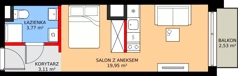 1 pokój, mieszkanie 26,83 m², piętro 5, oferta nr A/96, Apartamenty Grzybowska 11, Warszawa, Śródmieście, Śródmieście Północne, ul. Grzybowska 11