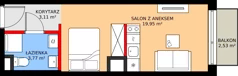 1 pokój, mieszkanie 26,83 m², piętro 4, oferta nr A/74, Apartamenty Grzybowska 11, Warszawa, Śródmieście, Śródmieście Północne, ul. Grzybowska 11