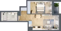 2 pokoje, mieszkanie 38,20 m², piętro 2, oferta nr A/43, Apartamenty Grzybowska 11, Warszawa, Śródmieście, Śródmieście Północne, ul. Grzybowska 11