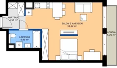 1 pokój, mieszkanie 42,24 m², piętro 8, oferta nr A/167, Apartamenty Grzybowska 11, Warszawa, Śródmieście, Śródmieście Północne, ul. Grzybowska 11