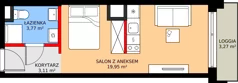 1 pokój, mieszkanie 26,83 m², piętro 8, oferta nr A/165, Apartamenty Grzybowska 11, Warszawa, Śródmieście, Śródmieście Północne, ul. Grzybowska 11