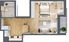 1 pokój, mieszkanie 45,35 m², piętro 2, oferta nr A/34, Apartamenty Grzybowska 11, Warszawa, Śródmieście, Śródmieście Północne, ul. Grzybowska 11