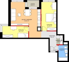 3 pokoje, mieszkanie 66,00 m², piętro 2, oferta nr A/42, Apartamenty Grzybowska 11, Warszawa, Śródmieście, Śródmieście Północne, ul. Grzybowska 11